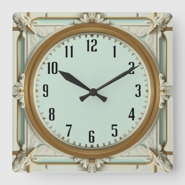 Reloj Cuadrado Arte Deco Mint (Anverso)