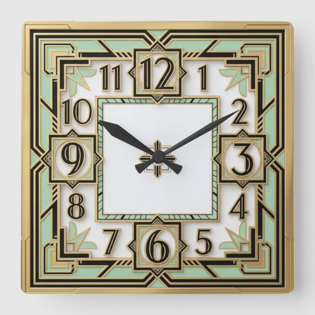 Reloj Cuadrado Arte Deco Mint (Anverso)