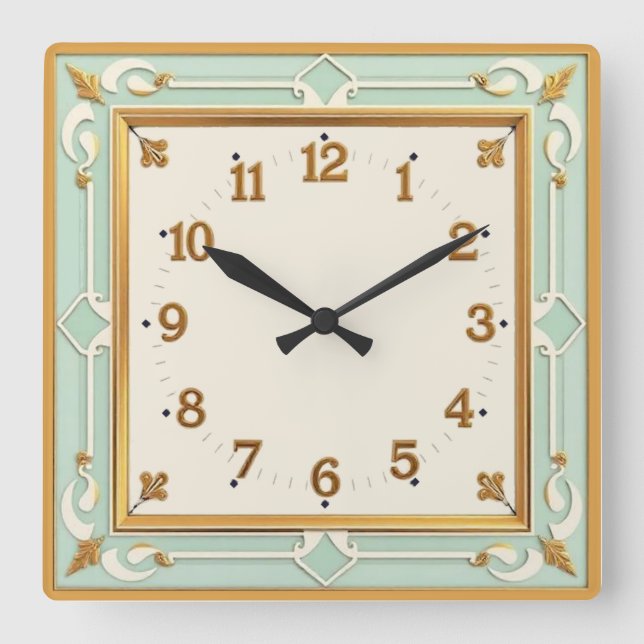 Reloj Cuadrado Arte Deco Mint (Anverso)