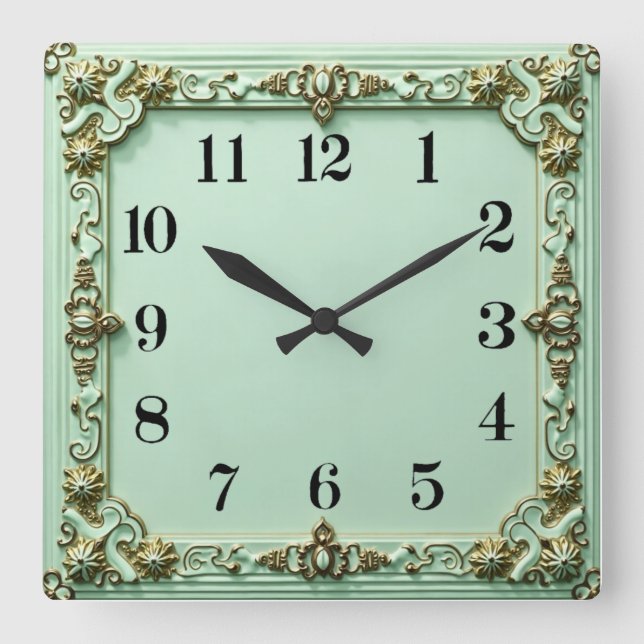 Reloj Cuadrado Arte Deco Mint (Anverso)