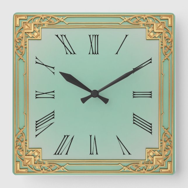 Reloj Cuadrado Arte Deco Mint (Anverso)
