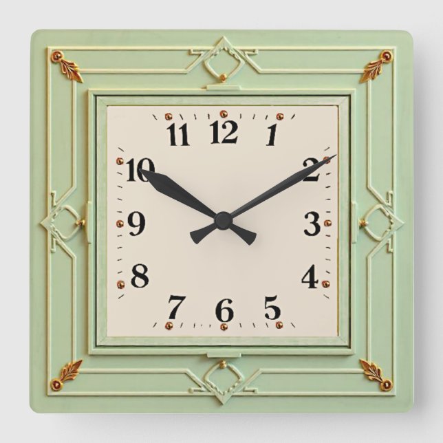 Reloj Cuadrado Arte Deco Mint (Anverso)
