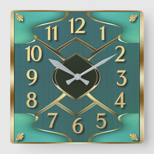 Reloj Cuadrado Arte Deco Mint (Anverso)