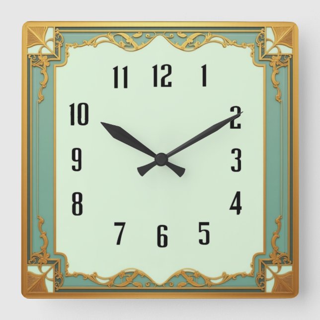 Reloj Cuadrado Arte Deco Mint (Anverso)