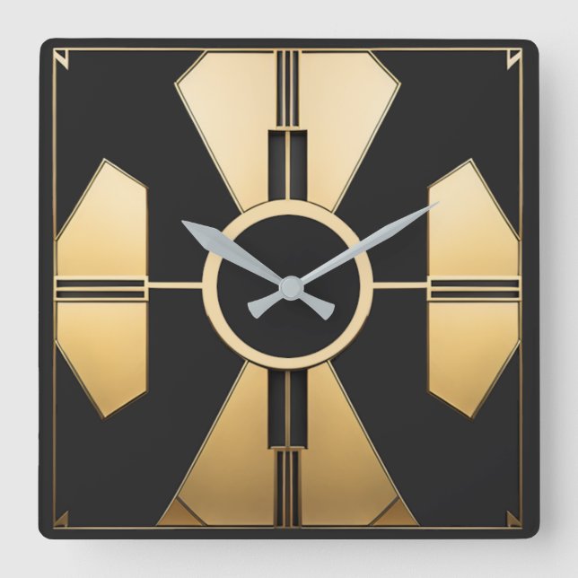 Reloj Cuadrado Arte Deco Moderno (Anverso)