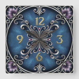 Reloj Cuadrado Arte Deco Plata