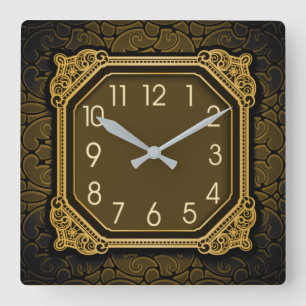 Reloj Cuadrado Arte elegante real Deco