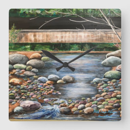 Reloj Cuadrado Arte en Brook de Paisaje