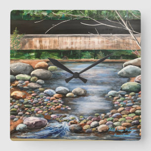 Reloj Cuadrado Arte en Brook de Paisaje