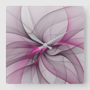 Reloj Cuadrado Arte fractal abstracto moderno caótico elegante ro