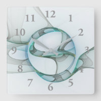 Arte Fractal Azul Turquesa Gris Resumen Elegancia