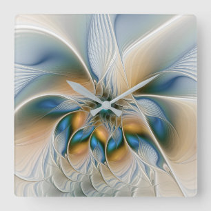 Reloj Cuadrado Arte fractal de fantasía abstracta y elevada con a