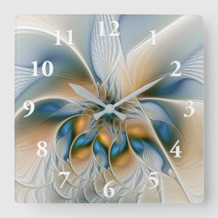 Reloj Cuadrado Arte fractal de fantasía abstracta y elevada con a