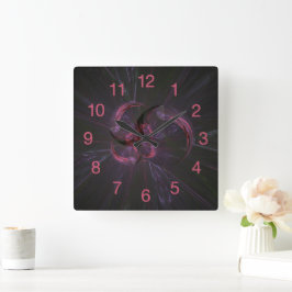 Reloj Cuadrado Arte fractal gótico oscuro