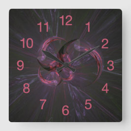 Reloj Cuadrado Arte fractal gótico oscuro