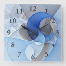 Arte gráfico fractal abstracto azul gris moderno
