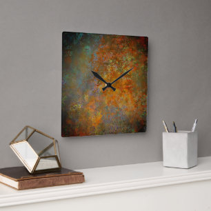 Reloj Cuadrado Arte inspirado en el arte industrial rústico y rui