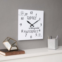 Reloj Cuadrado Arte Metálico Familia Regalo de Dios