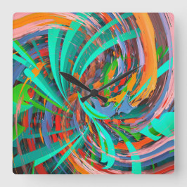 Reloj Cuadrado Arte Místico Abstracto