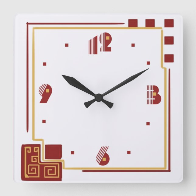 Reloj Cuadrado Arte moderno (Anverso)