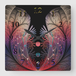Reloj Cuadrado Arte moderno abstracto del fractal de la fantasía