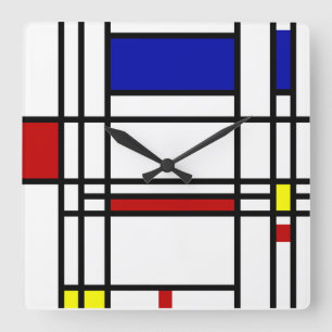Reloj Cuadrado Arte moderno de Mondrian