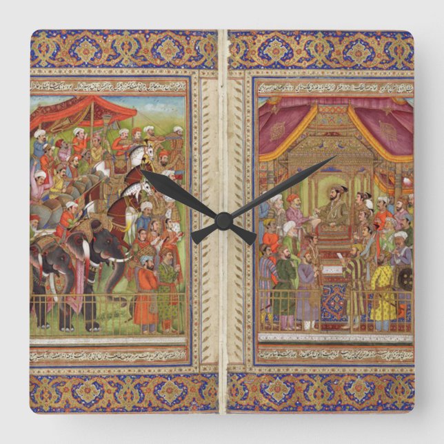 Reloj Cuadrado Arte musulmán islámico de Boho del Islam de la (Anverso)