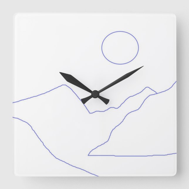 Reloj Cuadrado arte paisajístico hermoso (Anverso)