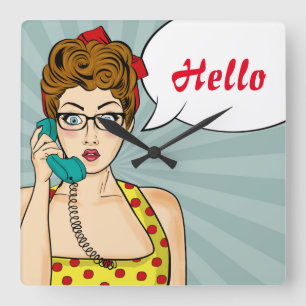 Reloj Cuadrado Arte pop femenino