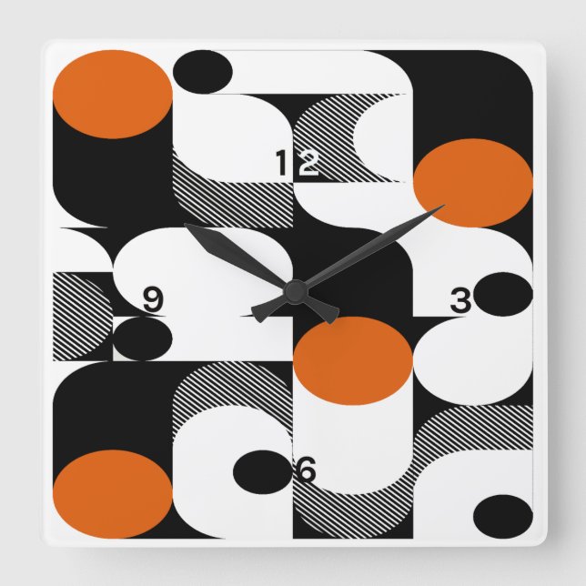 Reloj Cuadrado Arte retro (Anverso)