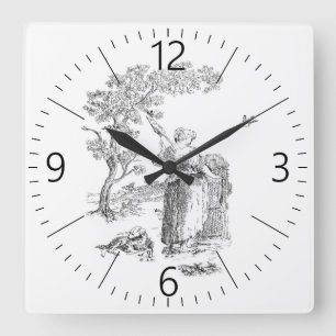 Reloj Cuadrado Arte rural antiguo