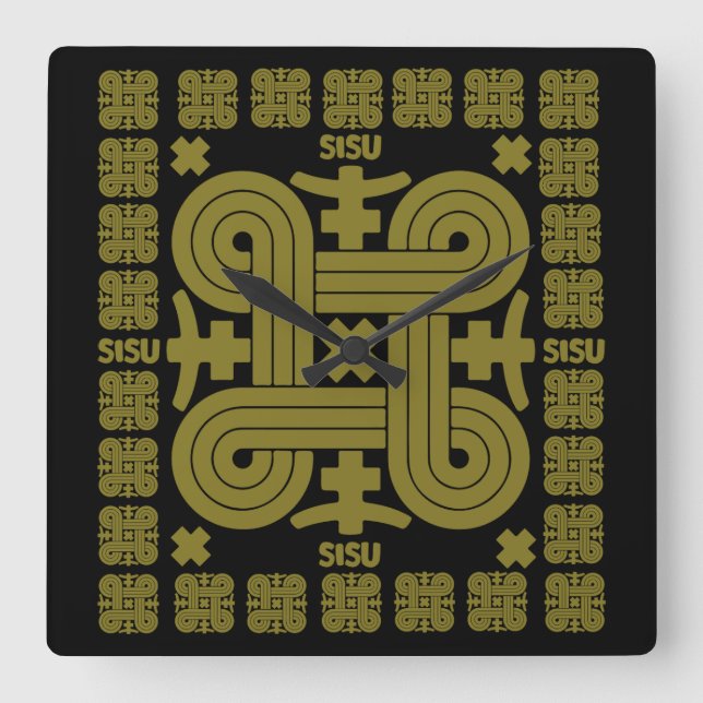 Reloj Cuadrado Arte Sisu finlandés (Anverso)