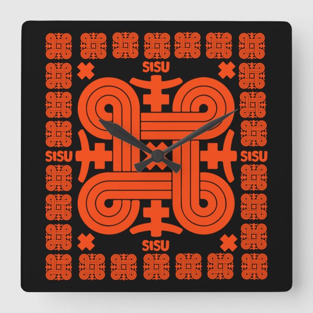 Reloj Cuadrado Arte Sisu finlandés (Anverso)