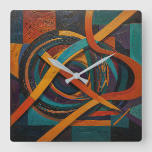 Reloj Cuadrado Artefacto - Diseño de Arte Geométrico