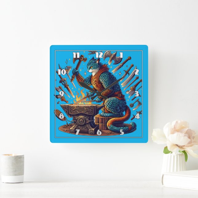 Reloj Cuadrado Artesanía de armas en un herrero fantasmal (Hogar)