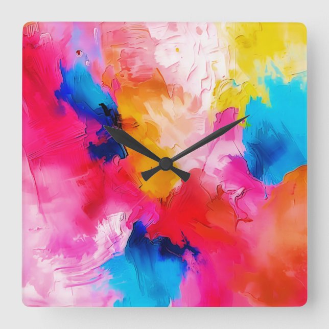 Reloj Cuadrado  artistic patches  - modern (Anverso)