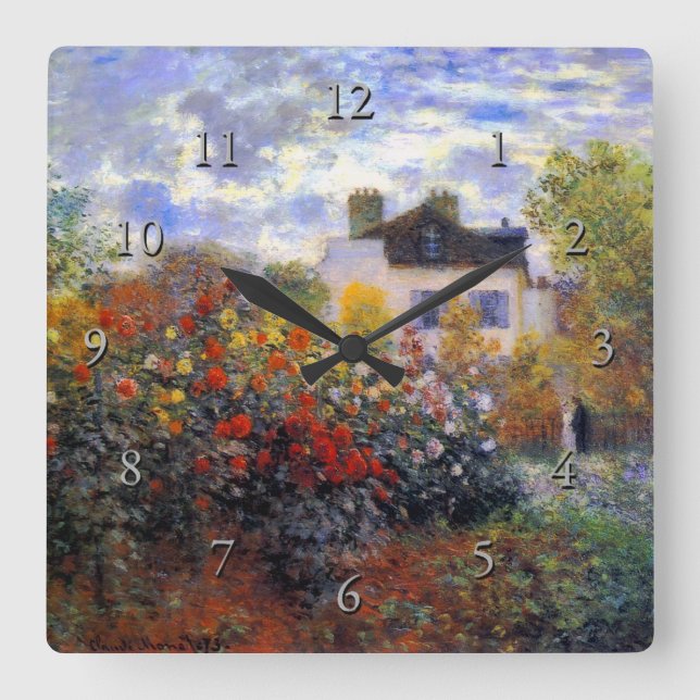 Reloj Cuadrado Artist's Garden in Argenteuil (Anverso)