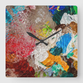Reloj Cuadrado Artist's Palette wall clock