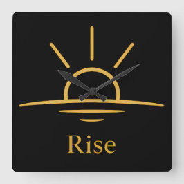 Reloj Cuadrado Ascenso — Amanecer minimalista