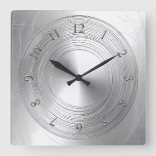 Reloj Cuadrado aspecto de aluminio