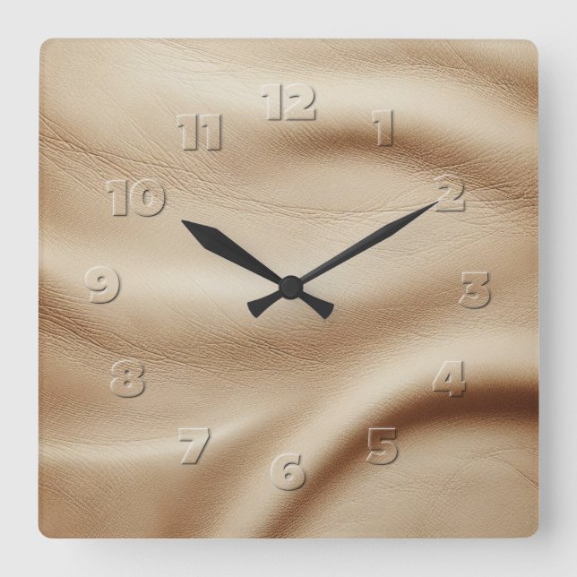 Reloj Cuadrado aspecto de cuero (Anverso)