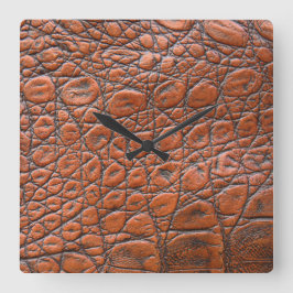 Reloj Cuadrado aspecto falso de cuero de cocodrilo