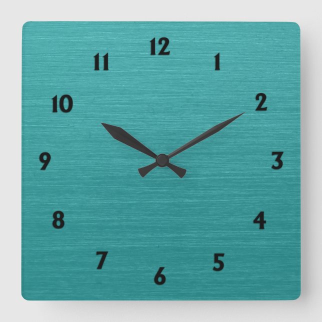 Reloj Cuadrado Aspecto Metalizado Verde azulado cepillado kash001 (Anverso)