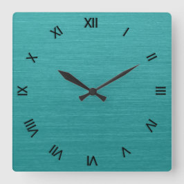 Reloj Cuadrado Aspecto Metalizado Verde azulado cepillado kash001