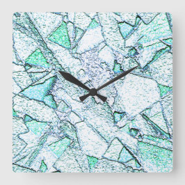 Reloj Cuadrado Áspero como rocha, num misto de ciano e menta