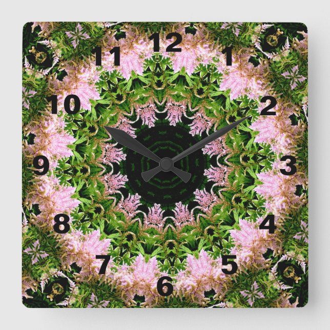 Reloj Cuadrado Astilbe Wreath (Anverso)