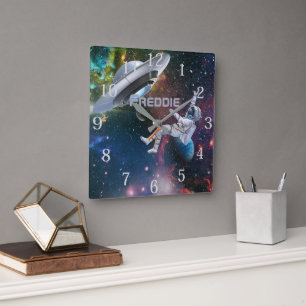 Reloj Cuadrado Astronauta y ladrón volador personalizado