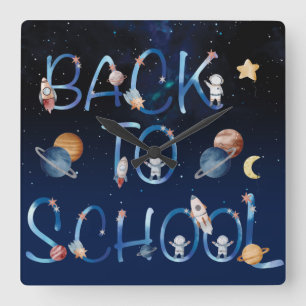 Reloj Cuadrado Astronauts Planets Space,back to school