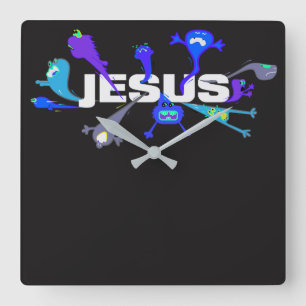 Reloj Cuadrado Asustado Jesús