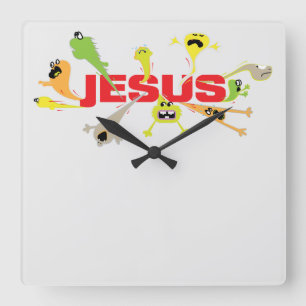 Reloj Cuadrado Asustado Jesús